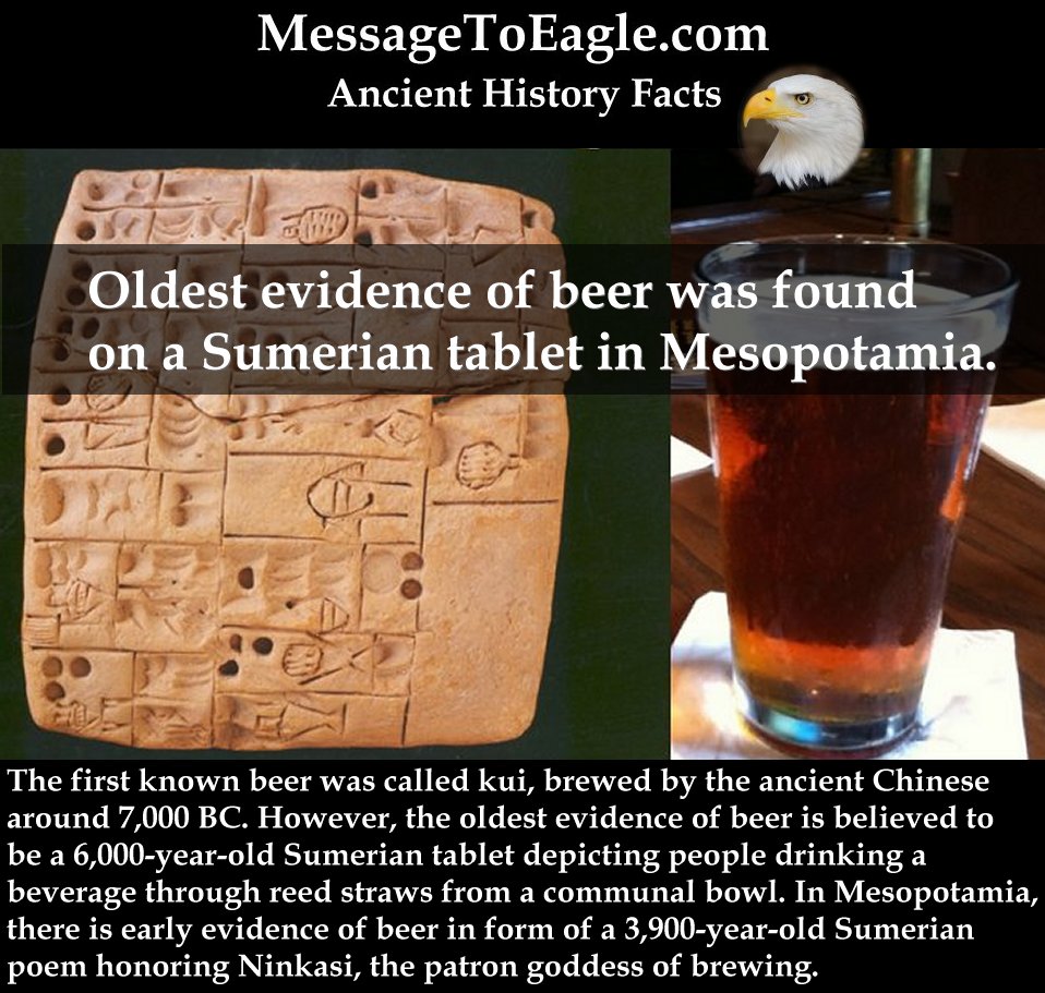 Oldest Evidence Of Beer Was Found On A Sumerian Tablet In Mesopotamia
