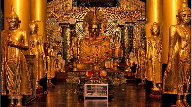 Inside the mysterious Shwedagon Padoga.