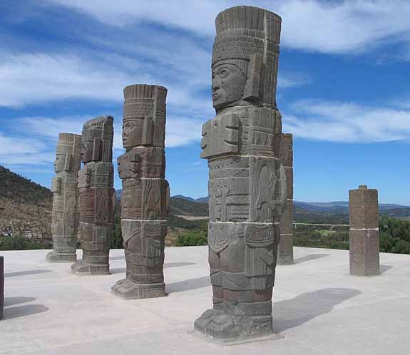 The Atlantes are columns in the form of Toltec warriors in Tula.
