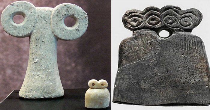 The figurines were excavated at Tell Brak, in a building now called the Eye Temple.