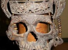 Shaman's Mask Formed And Carved From A Human Skull