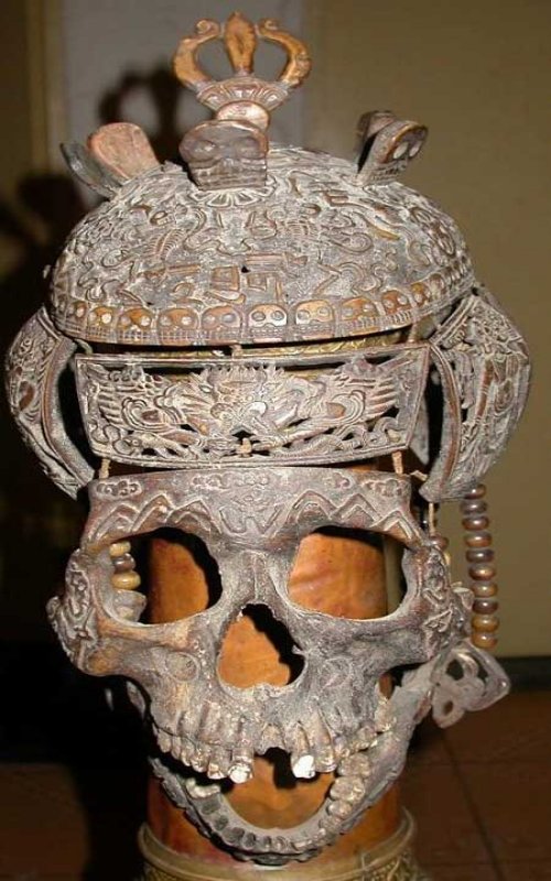 Shaman's Mask Formed And Carved From A Human Skull
