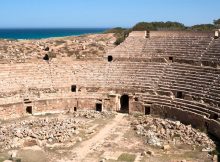 Lepcis Magna’s famous amphitheatre. Ross Burns/Manar al-Athar, CC BY-NC-SA