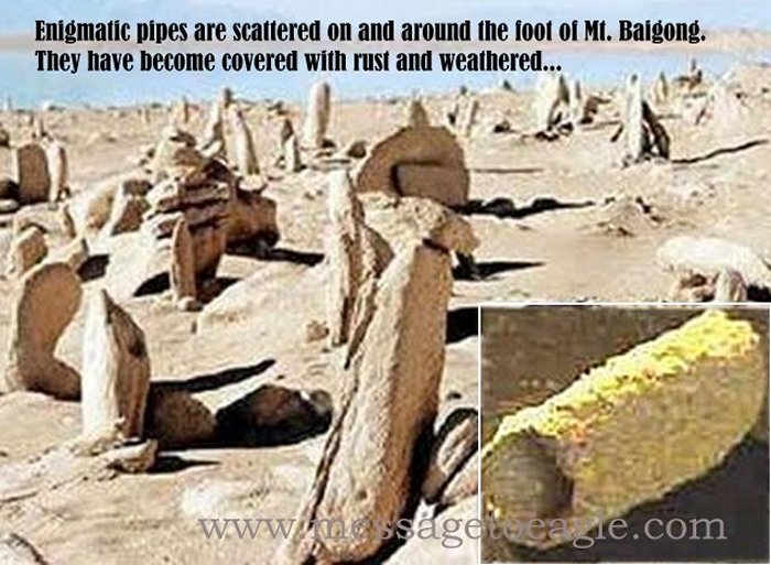 Were the enigmatic pipes a product of the ancients who were highly advanced or ´were they perhaps brought to Earth by sky gods themselves, considering that - as the preliminary analysis showed - eight percent of unknown chemical elements could not be identified.