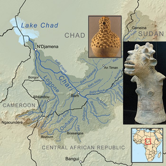 The Sao civilization may have begun as early as the sixth century BCE, and by the end of the first millennium BCE, their presence was well established south of Lake Chad and near the Chari River.