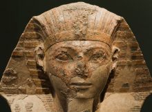 A sphinx with the face of Queen Hatshepsut. Credit: Miguel Cabezón