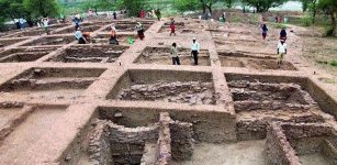 A 2,500-year-old planned city in Tarighat, Chhattisgarh, complete with water reservoirs, roads, seals and coins, buried 20ft below the ground.