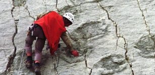 A gigantic slab with 5,055 gigantic footprints. Credit: Reuters.