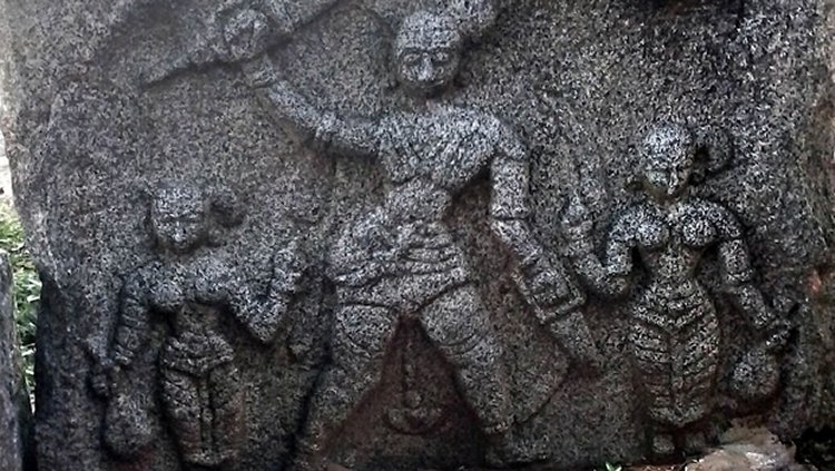 A figure of a valorous hero who sacrificed his life protecting the villagers and cattle from neigbbouring marauders | EPS 