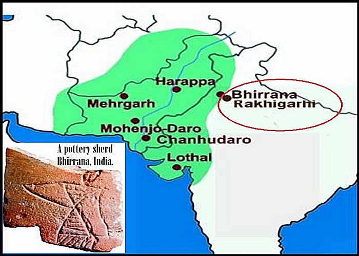 Situated on the banks of Ghaggar river, in Fatehabad district, Bhirrana village date back to 7570-6200 BC.
