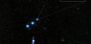 Delta Orionis is a complex star system that contains five stars in total. Credits: X-ray: NASA/CXC/GSFC/M. Corcoran et al.; Optical: Eckhard Slawik