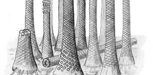 Reconstructed drawing of fossil forest in Svalbard. Credit: Image courtesy of Cardiff University