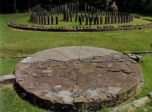 The andesite sun and the great round sanctuary from Sarmizegetusa Regia. (photo from The cultural Heritage of Romania.Transilvania, coord. Ioan-Aurel Pop, Marius Porumb, Cluj-Napoca, 2004