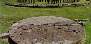 The andesite sun and the great round sanctuary from Sarmizegetusa Regia. (photo from The cultural Heritage of Romania.Transilvania, coord. Ioan-Aurel Pop, Marius Porumb, Cluj-Napoca, 2004