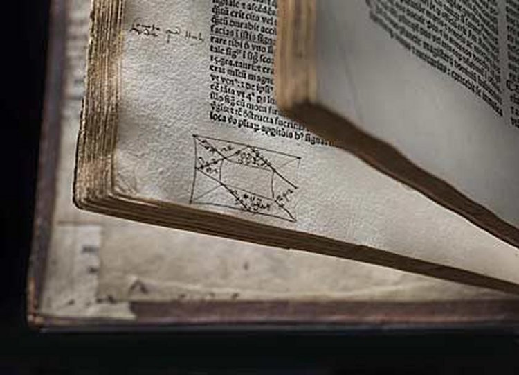 Lost Library of John Dee, Ptolemy, Quadriparti, 1519, with horoscope © RCP and John Chase