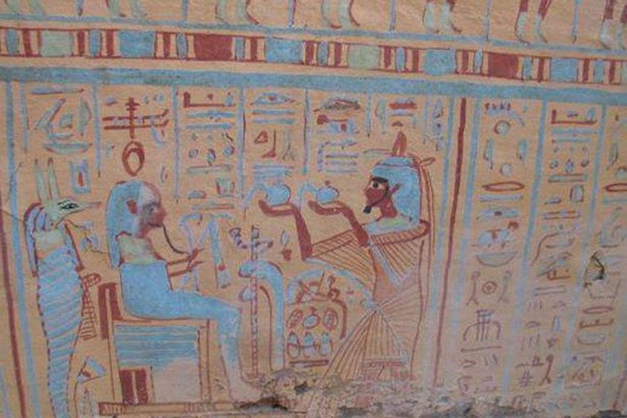 Hieroglyphic markings could be seen on sarcophagus. Credits: Ministry of Antiquities