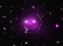 This group of galaxies has been nicknamed the "Cheshire Cat" because of its resemblance to a smiling feline. Image credit: X-ray: NASA/CXC/UA/J.Irwin et al; Optical: NASA/STScI