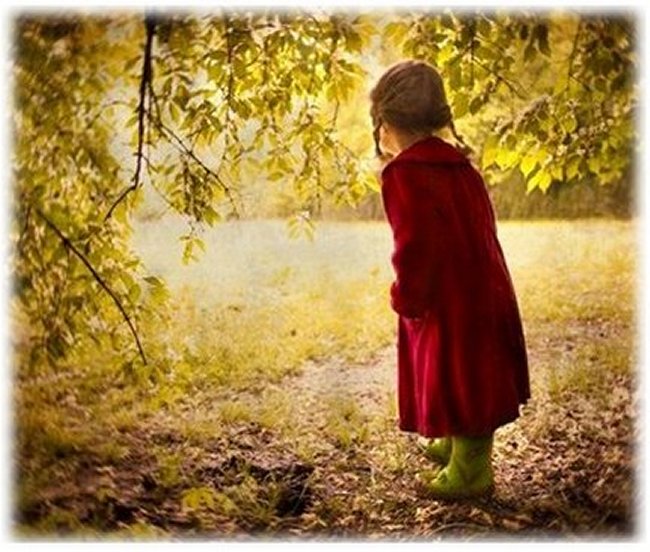 Girl Looking at woods