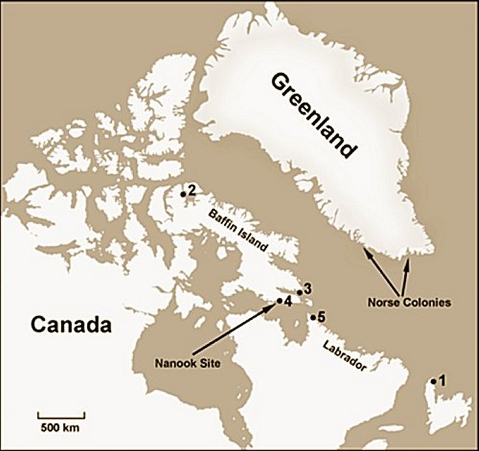 The Vikings and their mediaeval Norse descendants established colonies in southwestern Greenland about 1000 AD, and occupied the region for over 400 years. After more than a decade of research on material from the Eastern Arctic, the evidence indicates a significant early European presence in Arctic Canada.