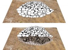 Reconstruction of the original appearance of the megalithic mound. Credits: University of Basel