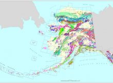 The Alaska Geologic Map shows the generalized geology of the state, each color representing a different type or age of rock. Credit: Frederic Wilson, USGS