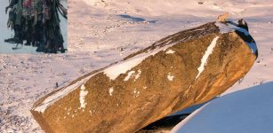 Hanging rock in Siberia