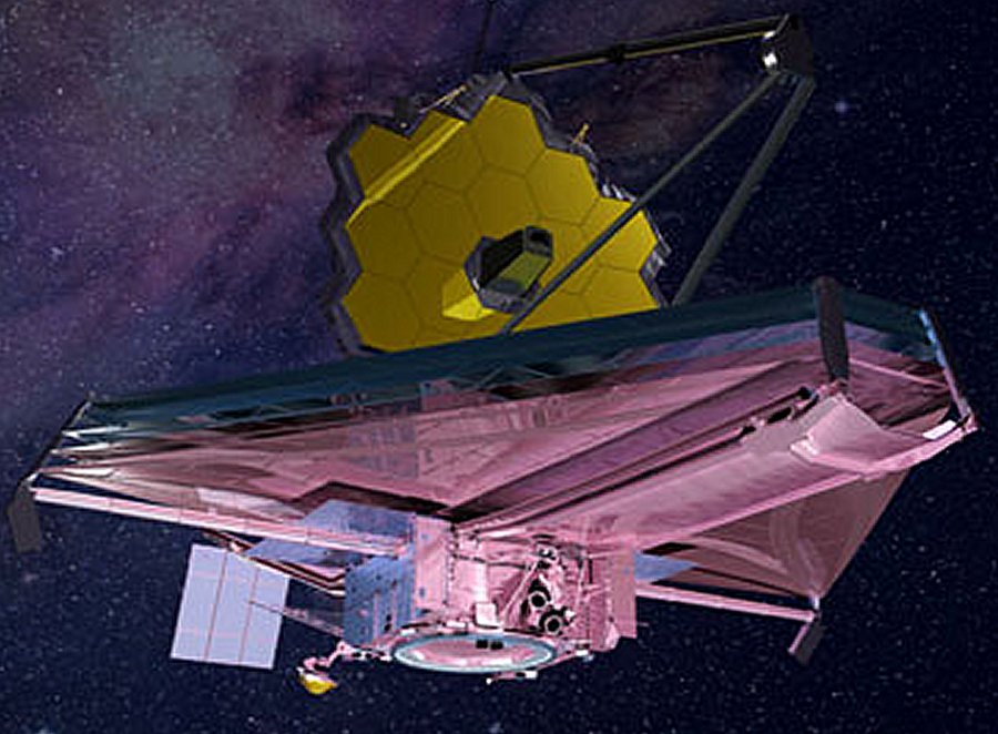 The James Webb Space Telescope will be a large infrared telescope with a 6.5-meter primary mirror. JWST will be the premier observatory of the next decade, that will study every phase in the history of our Universe, ranging from the first luminous glows after the Big Bang, to the formation of solar systems capable of supporting life on planets like Earth, to the evolution of our own Solar System. Credits: NASA
