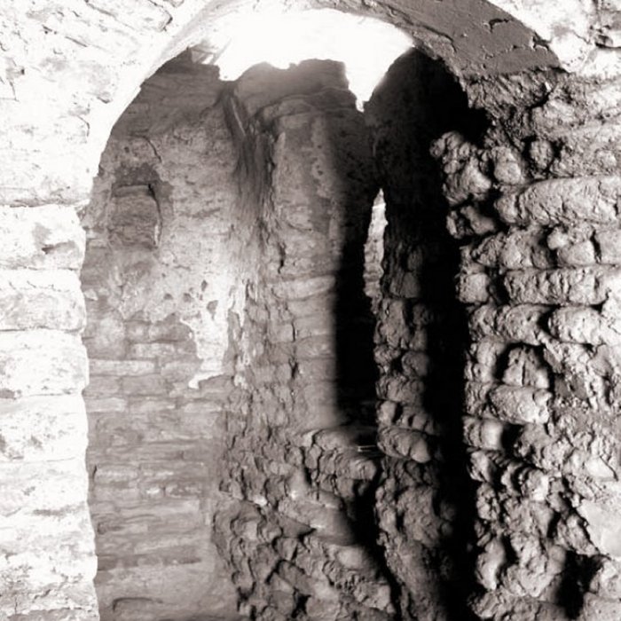 Later vestibule in the northwestern corner of room 6, on right, a small doorway - the latest doorway exiting the chapel in room 6. Photo W. Chmiel