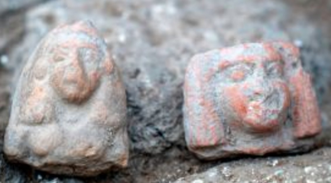 Female figurines dating to the Late Bronze Age. Photographic credit: Eran Gilvarg, courtesy of the Israel Antiquities Authority, via Haaretz