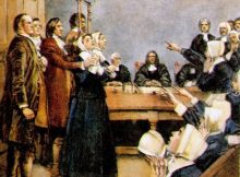 In 1692, during the Salem Witch Trials, the malicious, superstitious and ignorant Puritans in Salem, Massachusetts hanged 19 INNOCENT people as "WITCHES" and imprisoned 150 more on "WITCHCRAFT" charges.