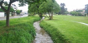 Prehispanic canals built by the Lima culture and extended by the Wari and Inca Ichma today enables the existence of parks and other public green areas. Credits: EFE