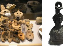 Some of artifacts discovered at Yenikapi, Turkey. Left: Oil lamps found at Yenikapı. Right: Steelyard weight found in the Port of Theodosius. Photo: Wikipedia