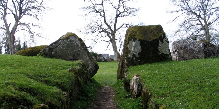 A posthole found in the very center of the enclosure indicates that the circle was measured out from a central stake and is the reason for its nearly perfect shape. Photo: Saints Stones