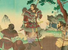 A woodlock print of Emperor Jimmu. via .Stripes Japan