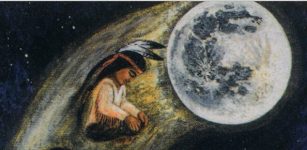 Medicine woman in the moon