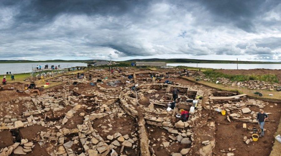 The Ness of Brodgar site in Orkney. Photographs: Jim Richardson/National Geographic.