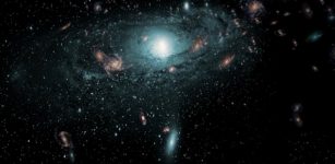 Hundreds of hidden nearby galaxies have been studied for the first time. An artist's impression of the galaxies found in the 'Zone of Avoidance' behind the Milky Way. (Photo : ICRAR)