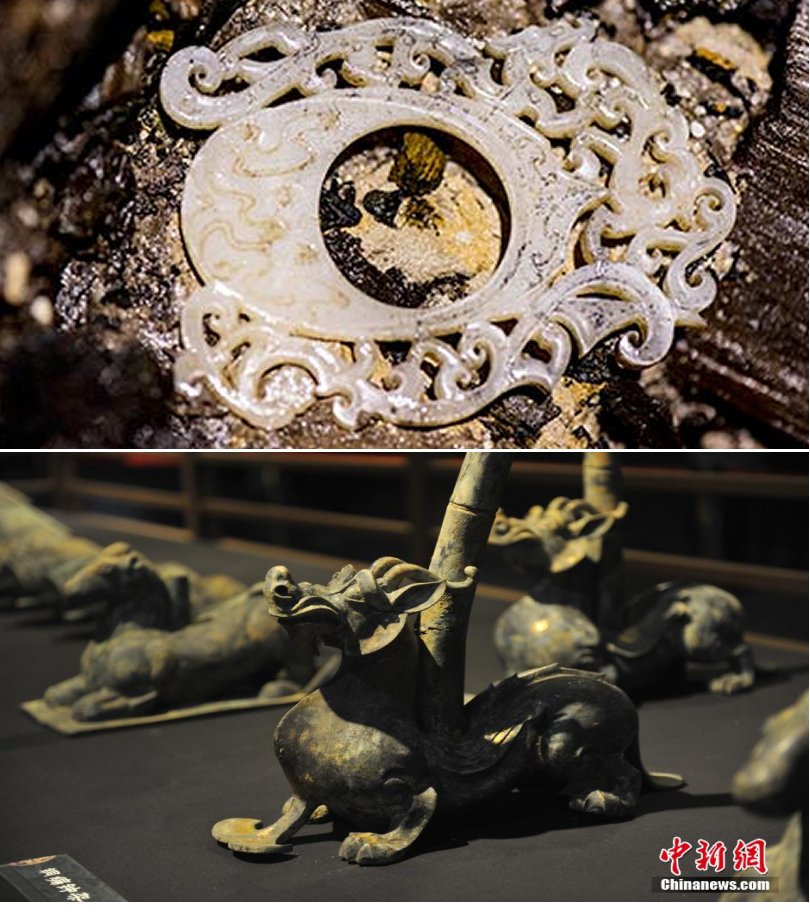 Relics unearthed from tomb of Marquis of Haihun exhibited in E China. Credits: en.people.ch