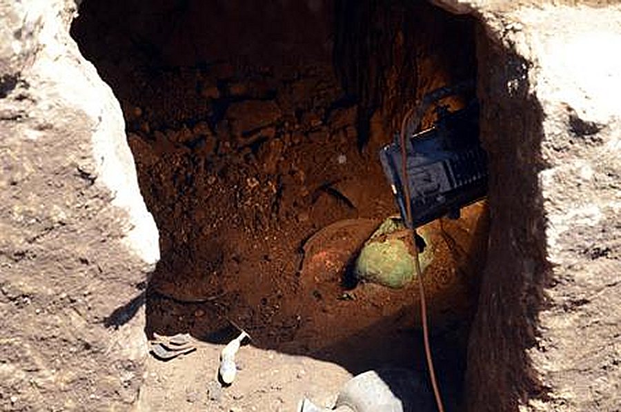 The tomb dates back to the 8th century BC and contains treasures including an amber necklace, a golden Egyptian scarab amulet and rare pottery that archaeologists say likely belonged to an Etruscan princess. Photo credits: ANSA