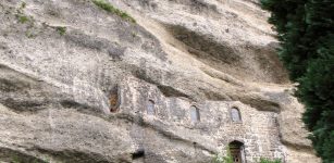 The Salzburg Catacombs overlook the 17th century St. Peter’s Church and Cemetery in Austria. Photo credits: Camp Martin Travels