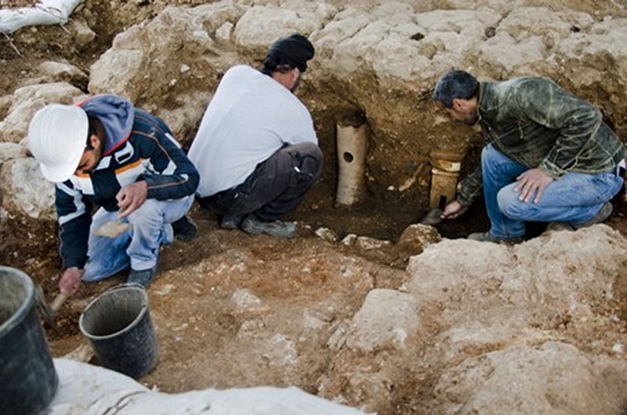 Terra cotta pipes from ancient bath house Courtesy of the Israel Antiquities Authority