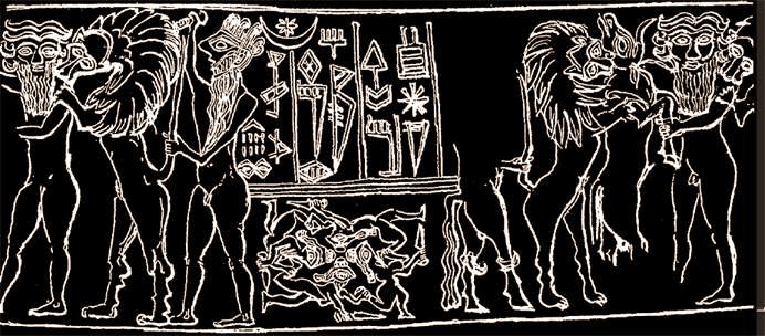 "The seal of Mes-an-ni-pa-da, who ended the dynasty of Kish. Note the king adopts the title "King of Kish"