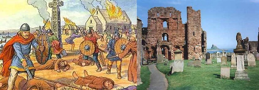 On 8 June 793 C.E, Vikings attacked the Christian monastery of Lindisfarne on the English coast.