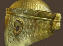 Electrotype copy of the Gold Helmet of Meskalamdug from Ur (Original, dated to 2600 BC and discovered in the Royal Cemetery of Ur, is now in the Iraq National