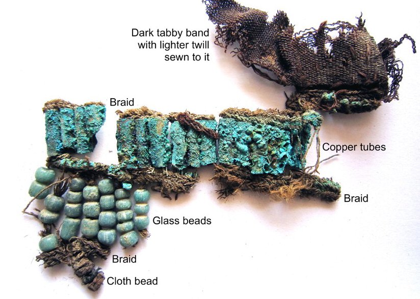 The probable remains of a complex decorative headware, which may have been attached to the gold/silver mask. Credits Margarita Gleba