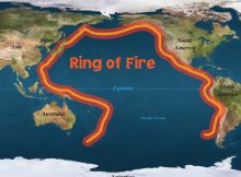 The location of the ring of fire encircling the Pacific Ocean. Image from: https://sites.google.com/site/volcanoesandtheringoffireurja/