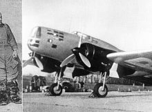 Left: The first minutes on the U.S. territory. Kokkinaki and Gordienko on the wing of their plane. Right: The aircraft CKB-30 "Moscow"