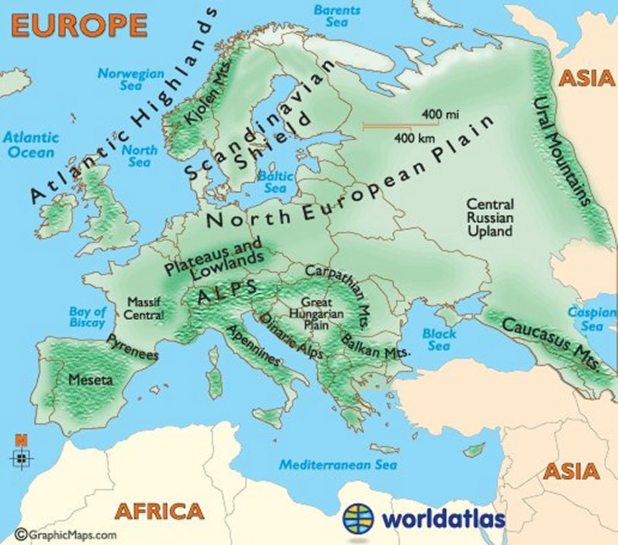 Location of the Ural Mountains. Credits: World Atlas