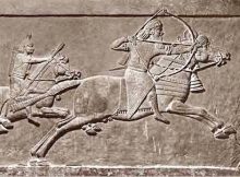 Relief of Assyrian soldiers.