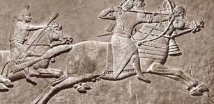 Relief of Assyrian soldiers.